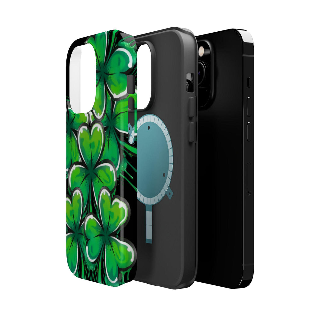 Four Leaf Clover Pattern Phone Case | Magnetic Impact-Resistant Case