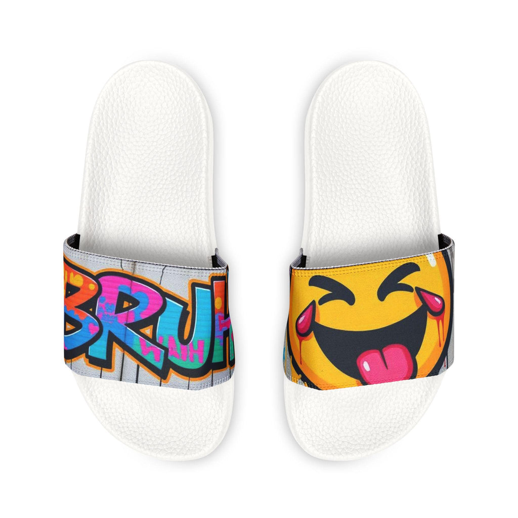 Graffiti Emoji Slide Sandals | Removable-Strap Slides