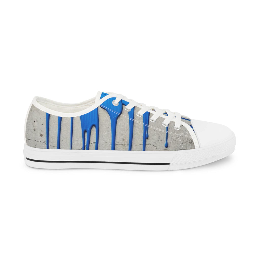 Blue Paint Drip Sneakers | Low Top Shoes