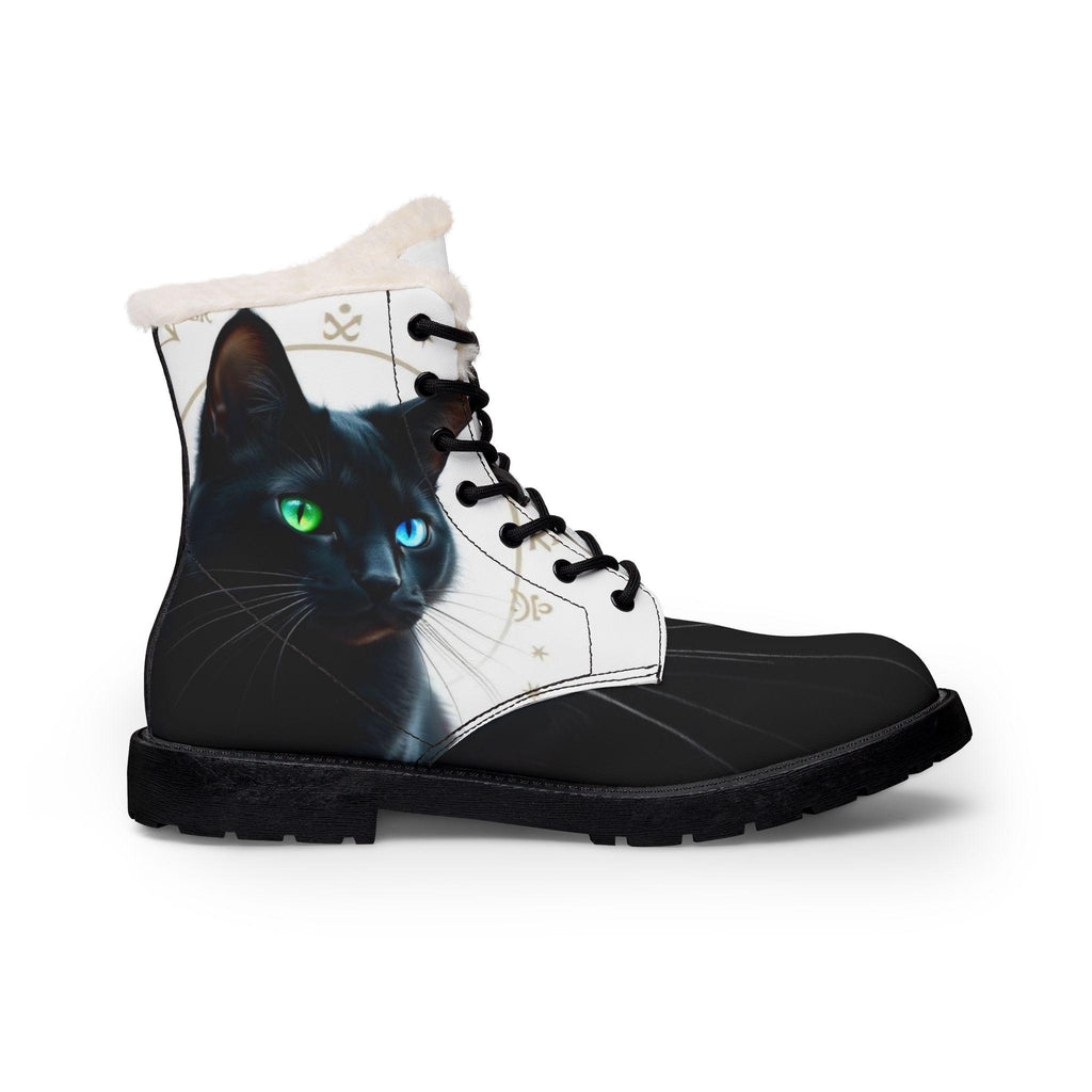 Black Cat Boots | Fur-Lined Leather Boots