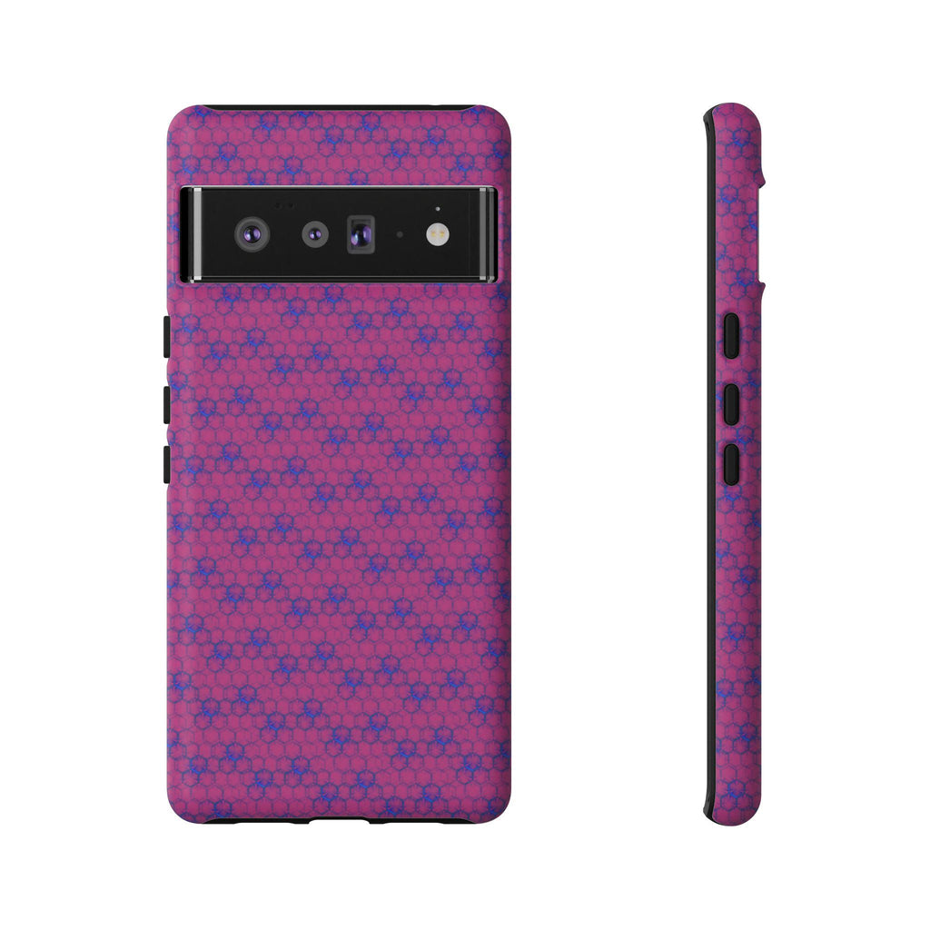 Pink Hexagon Pattern Tough Case | Geometric Phone Cover