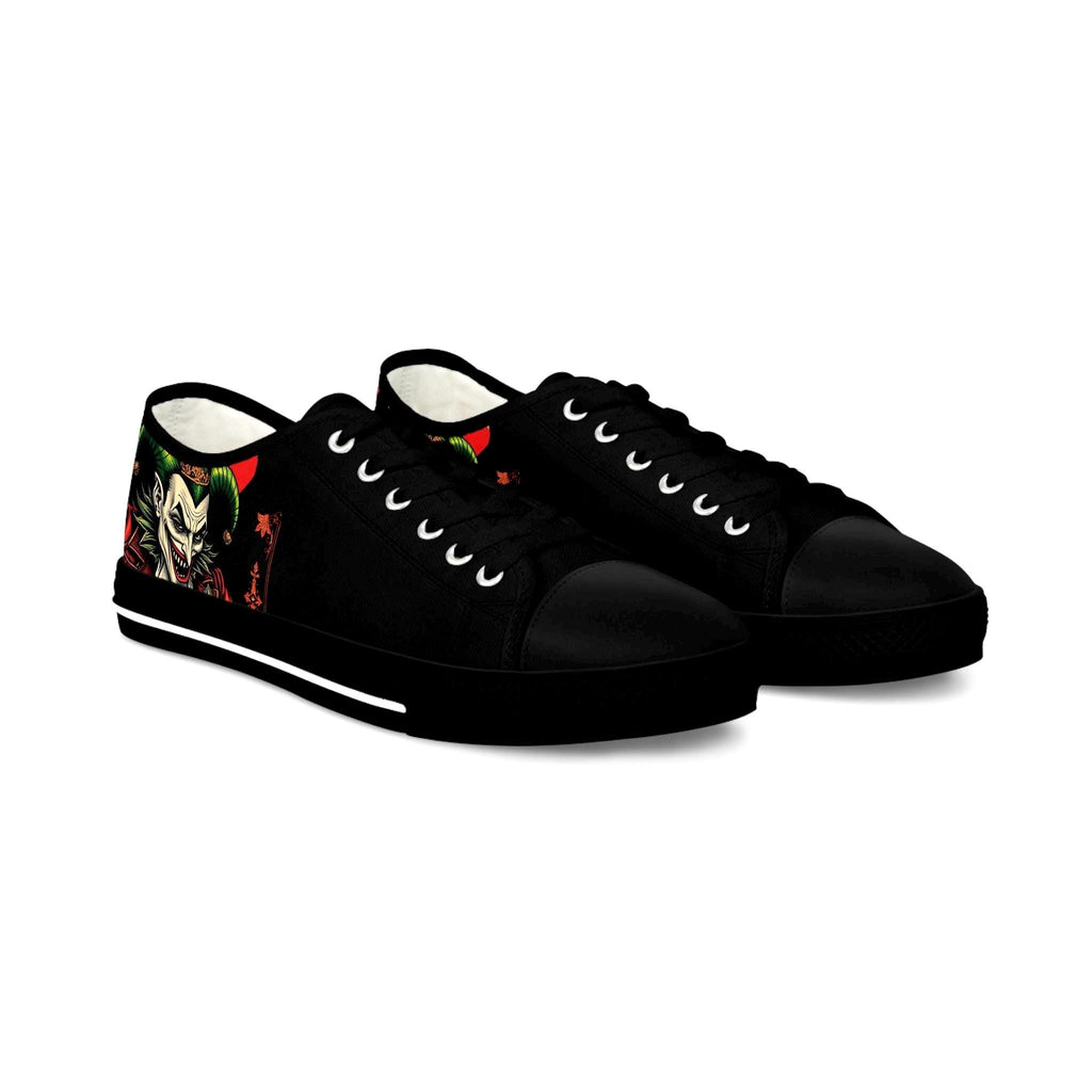 Creepy Joker Clown Face Men's Low Top Sneakers | Horror Streetwear