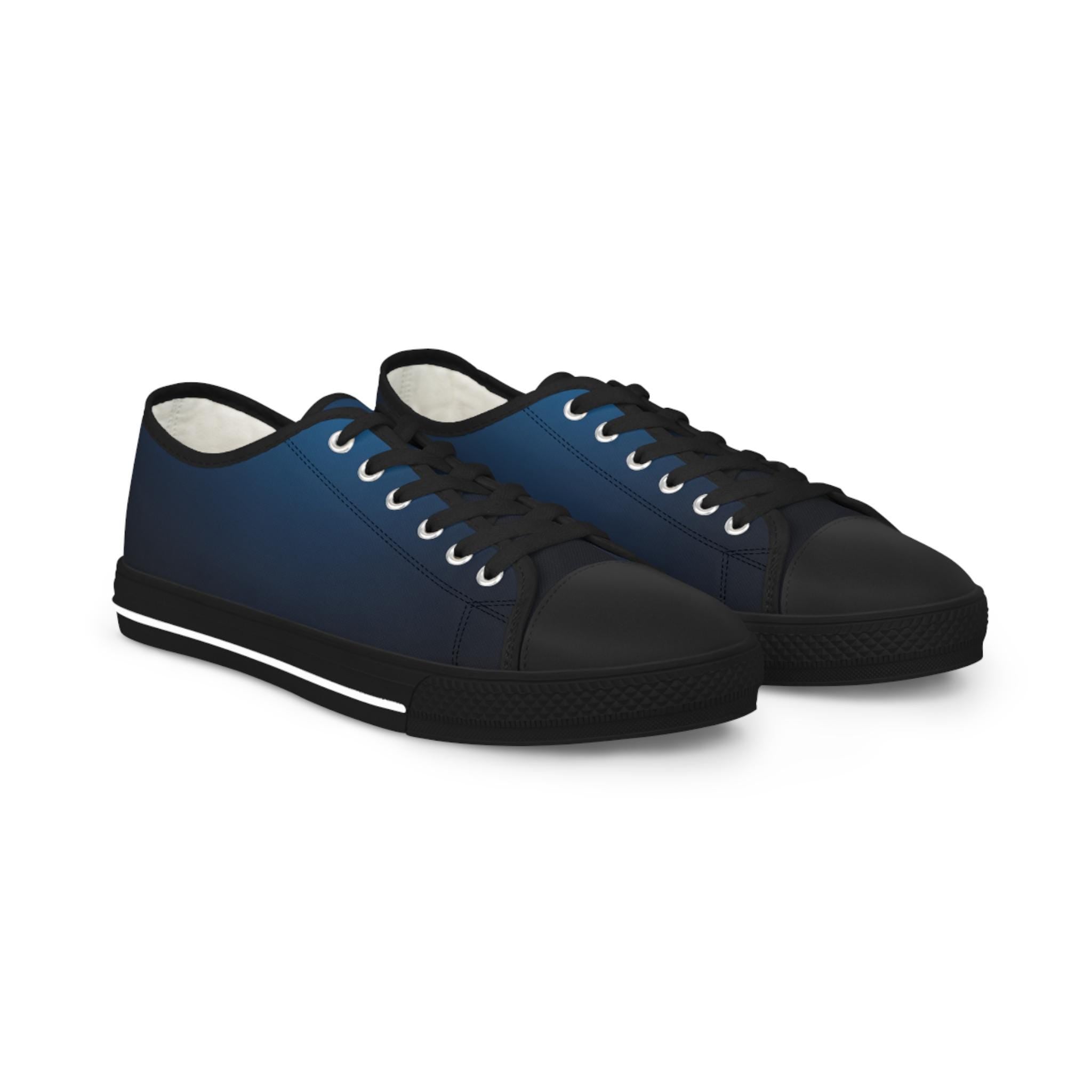 Blue Fade Low Top Sneakers | Casual Canvas Shoes, Lace-Up Trainers