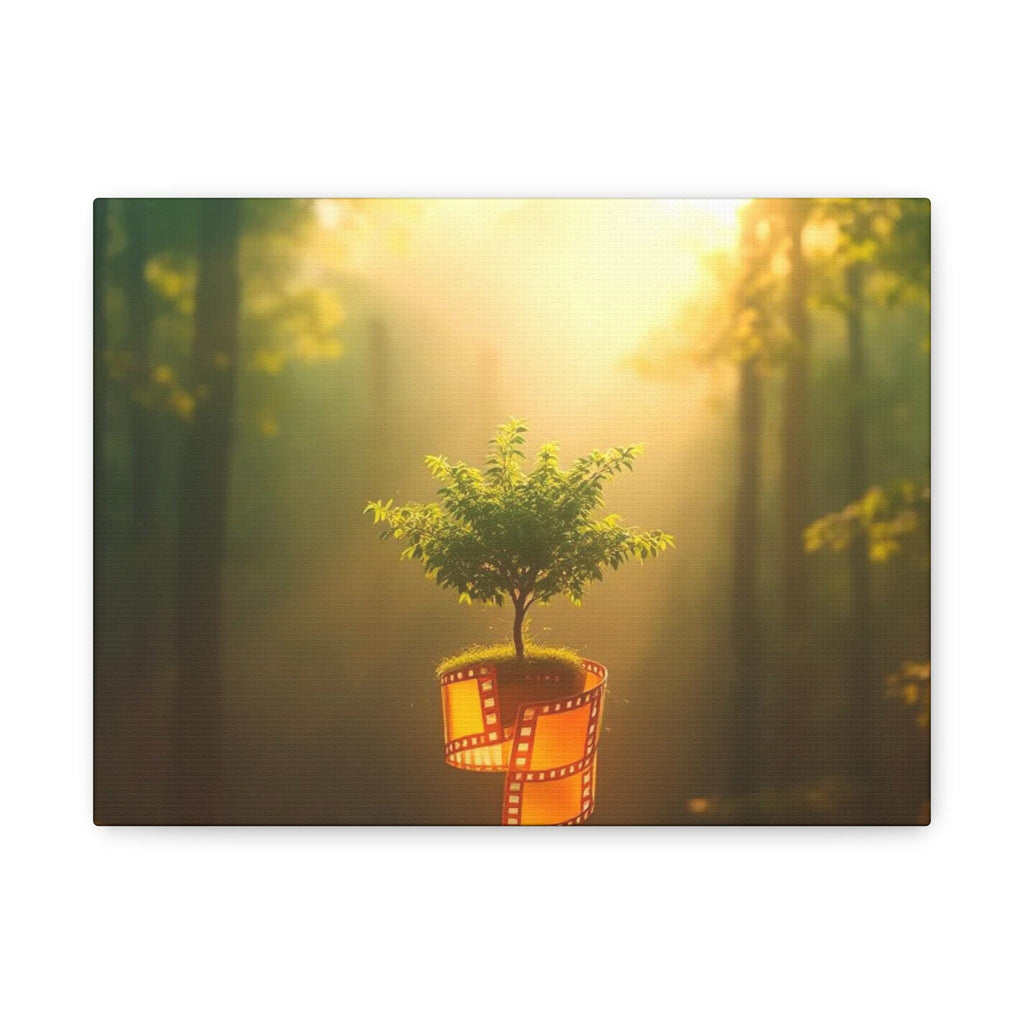 Tree Growing from Film Reel Canvas
