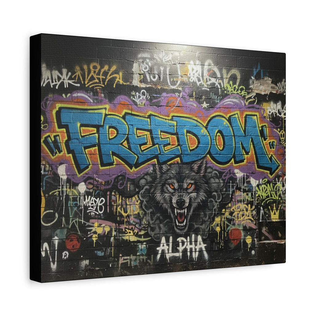 Freedom Wolf Graffiti Matte Canvas