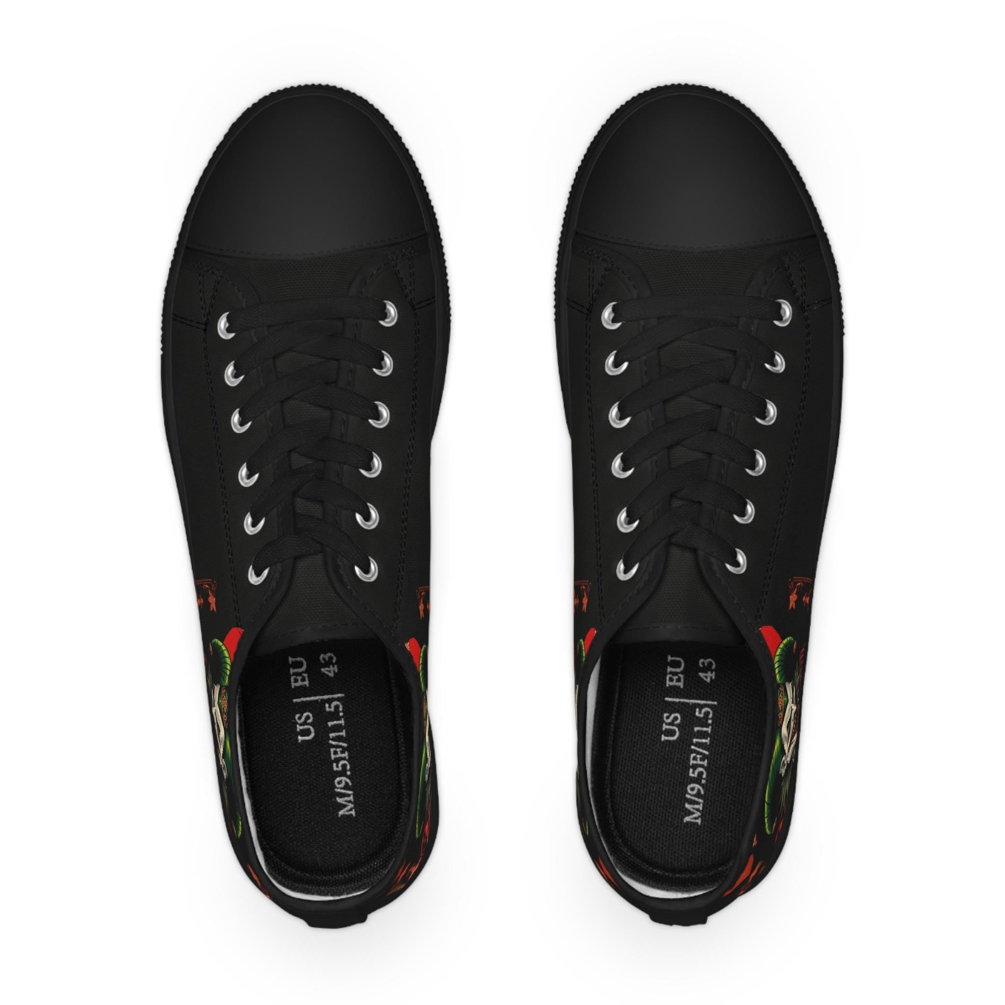 Creepy Joker Clown Face Men's Low Top Sneakers | Horror Streetwear