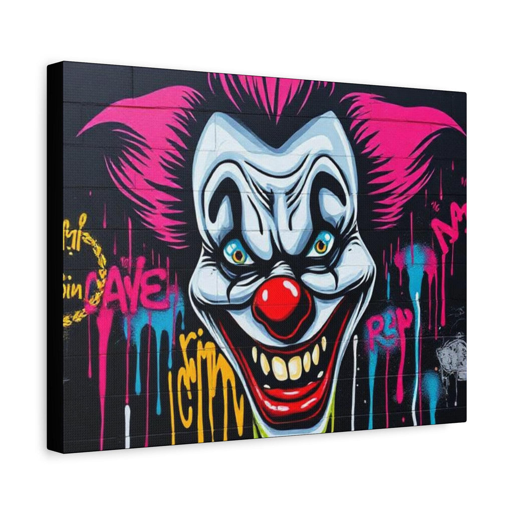 Creepy Graffiti Clown Matte Canvas