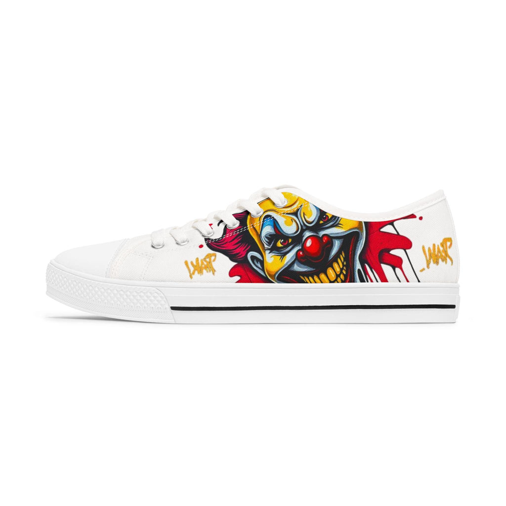 Evil Circus Clown Women's Low Top Sneakers | Horror Graffiti Art