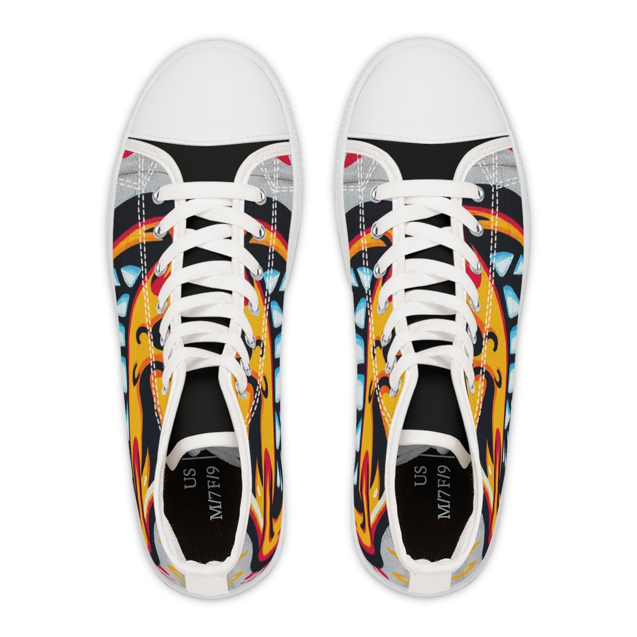 Evil Smile Graffiti Emoji Women's High Top Sneakers | Bold Streetwear Art Print