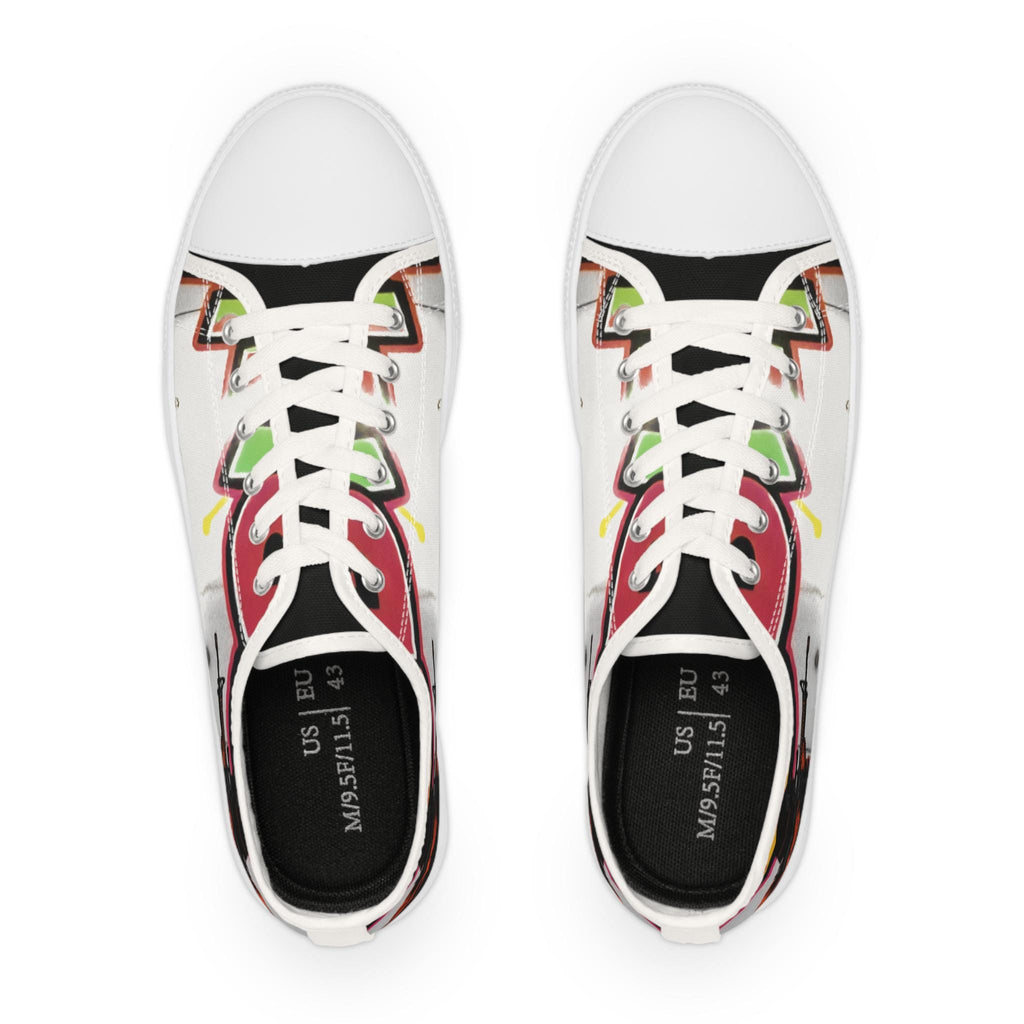 Colorful Graffiti Soldier Low Top Sneakers | Music Art Shoes