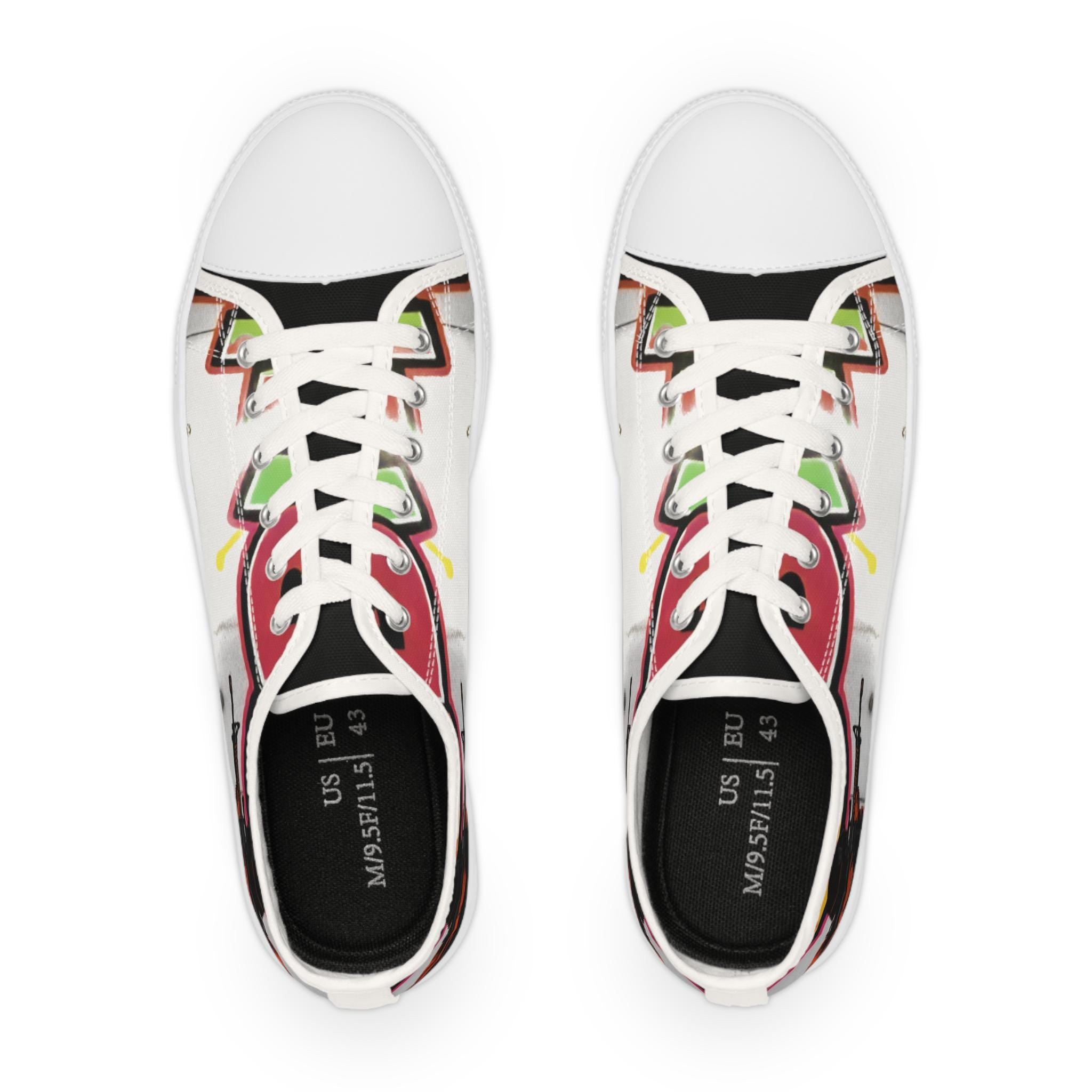 Colorful Graffiti Soldier Low Top Sneakers | Music Art Shoes