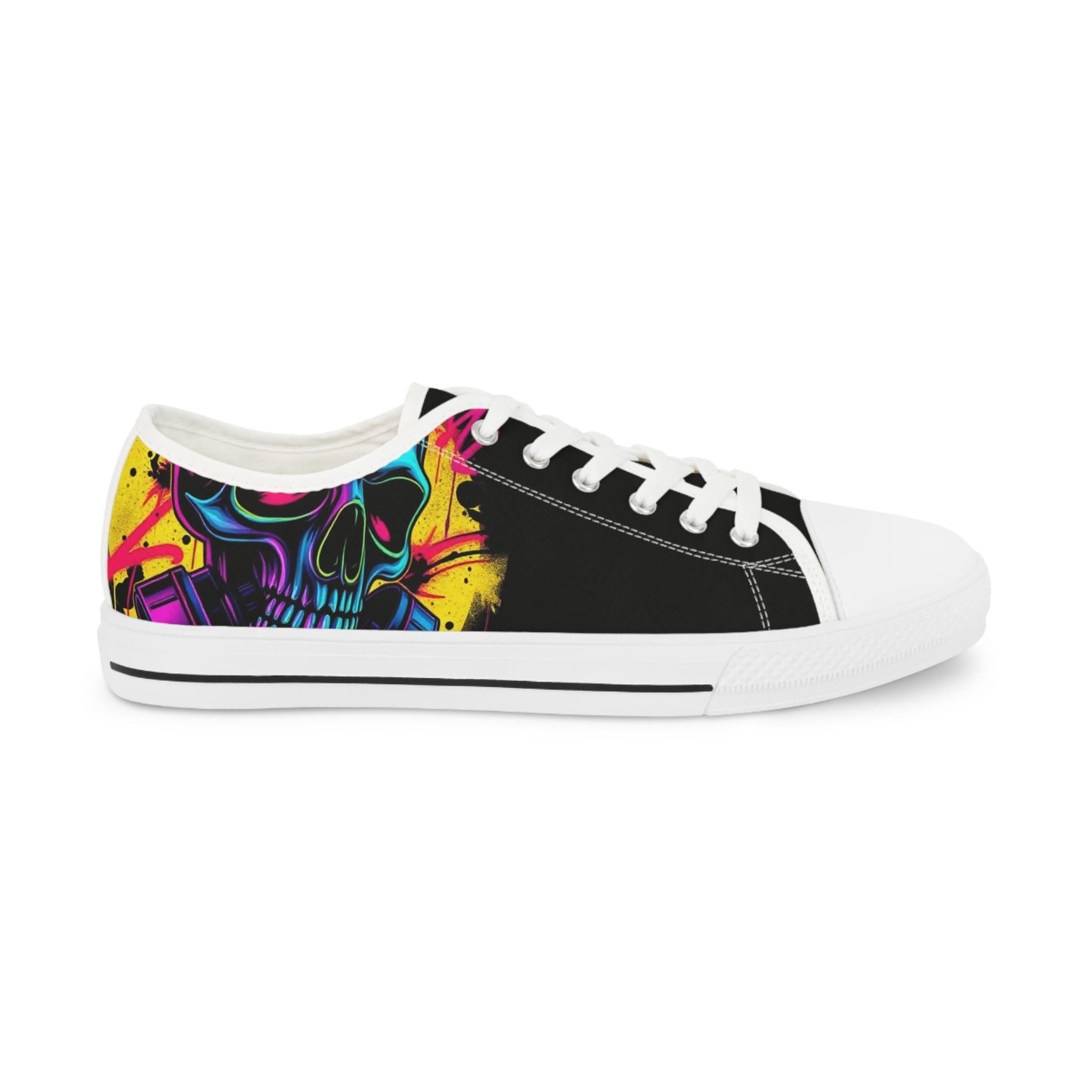 Neon Skull Sneakers | Low Top Shoes, Streetwear Art