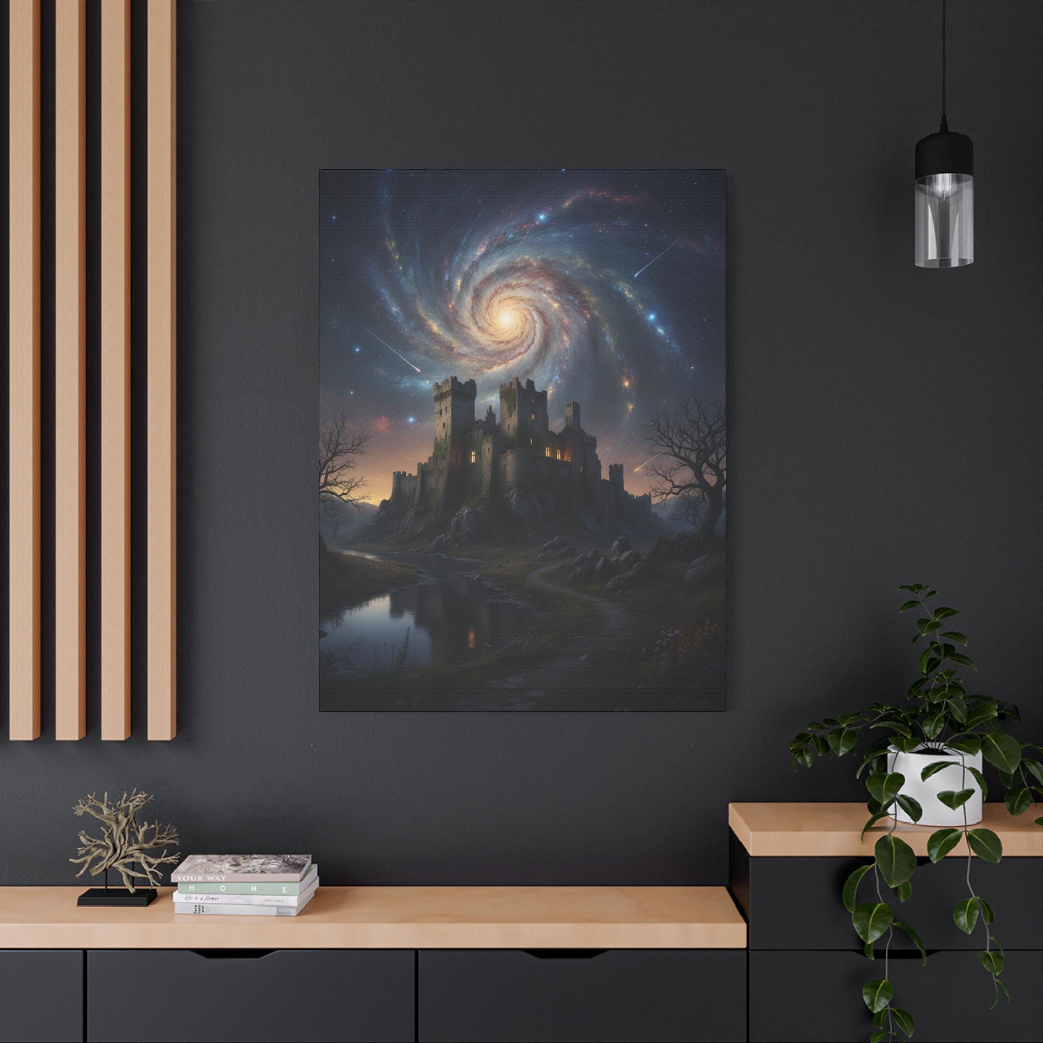 Swirling Galaxy Castle Canvas