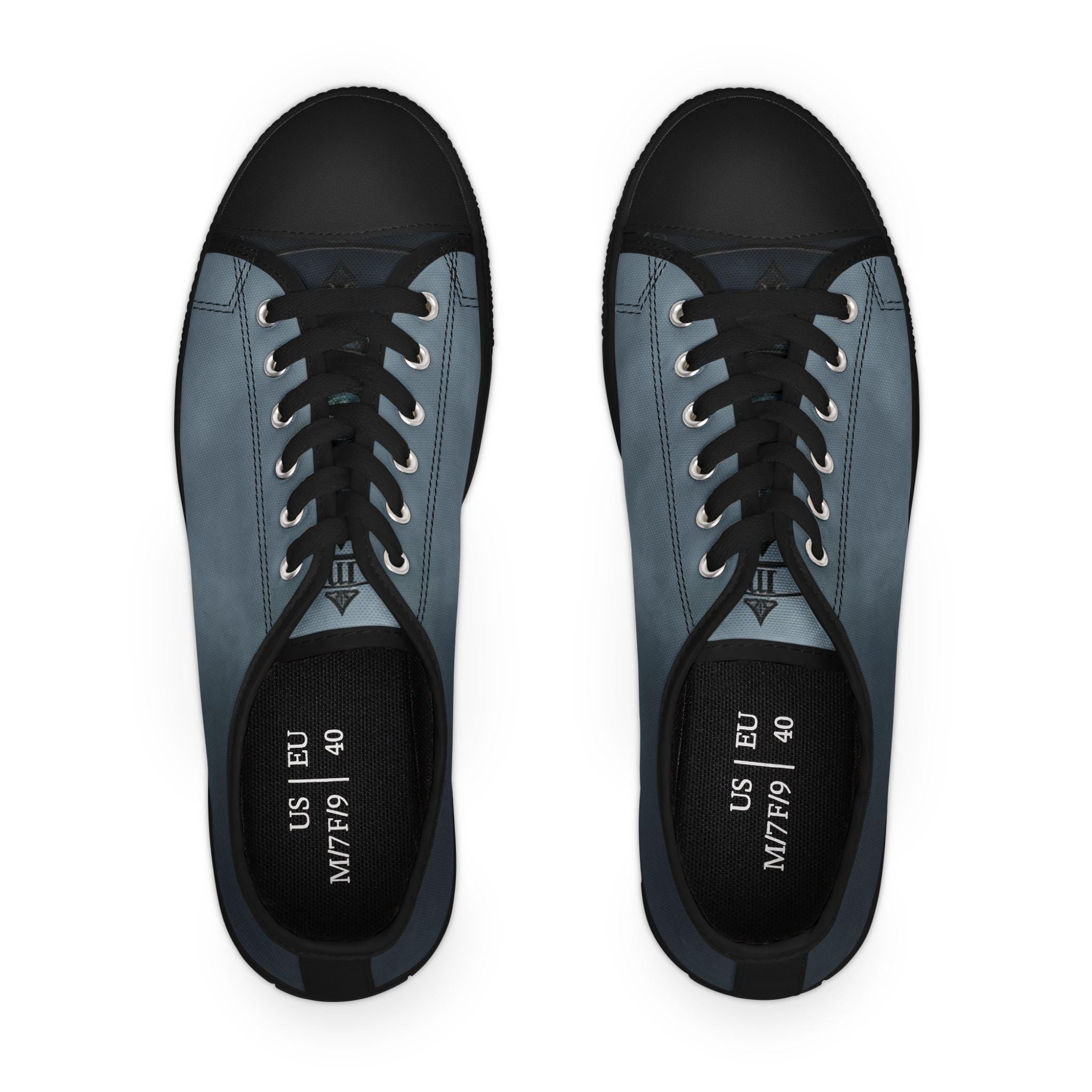 Classic Slate Ombre Women's Low Top Sneakers | Casual Canvas Shoes