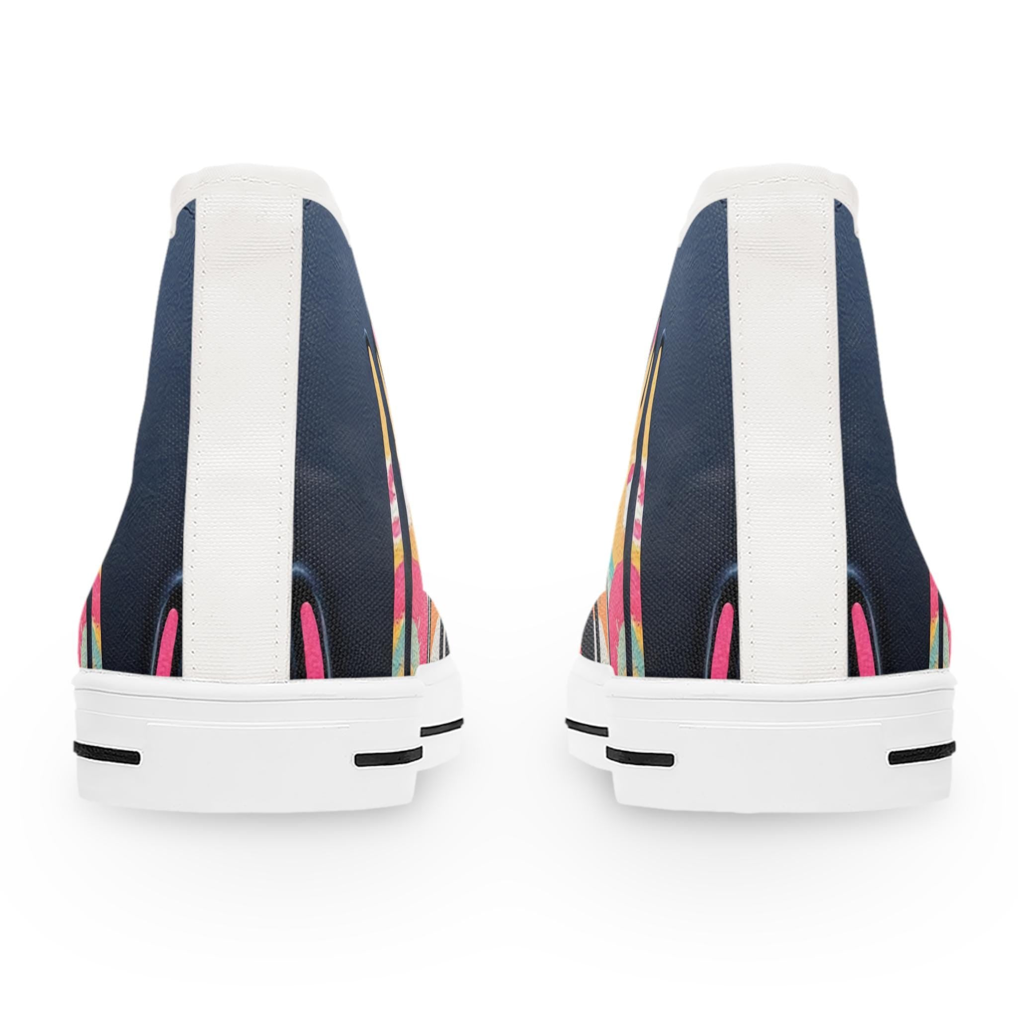 Paint Drip Pattern Sneakers Women's High Top Sneakers | Colorful Graffiti Art