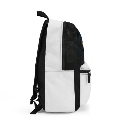 Black Cat Face Backpack | Yellow Eyes, Dark Feline Portrait