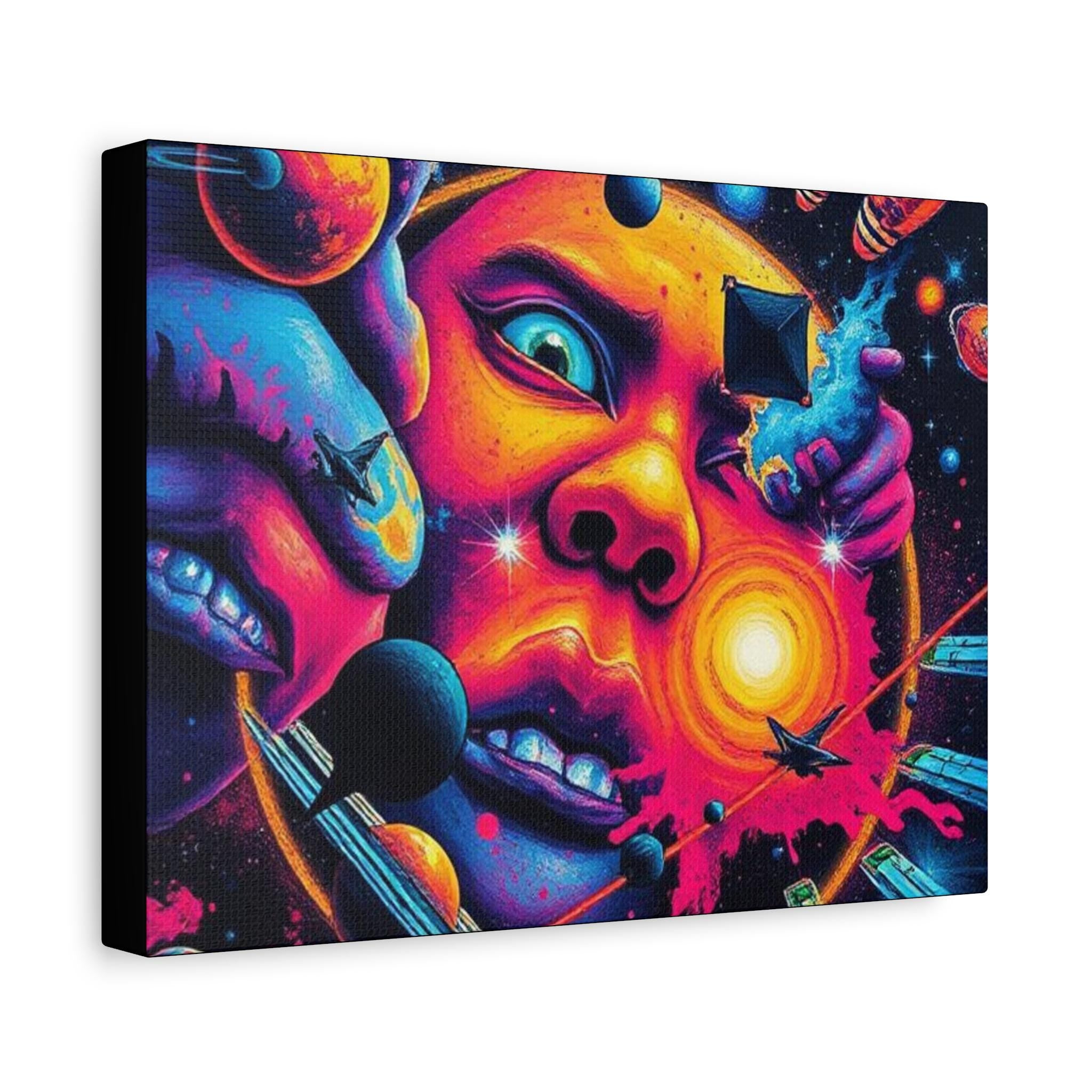 Psychedelic Cosmic Face Canvas | Matte Stretched Canvas