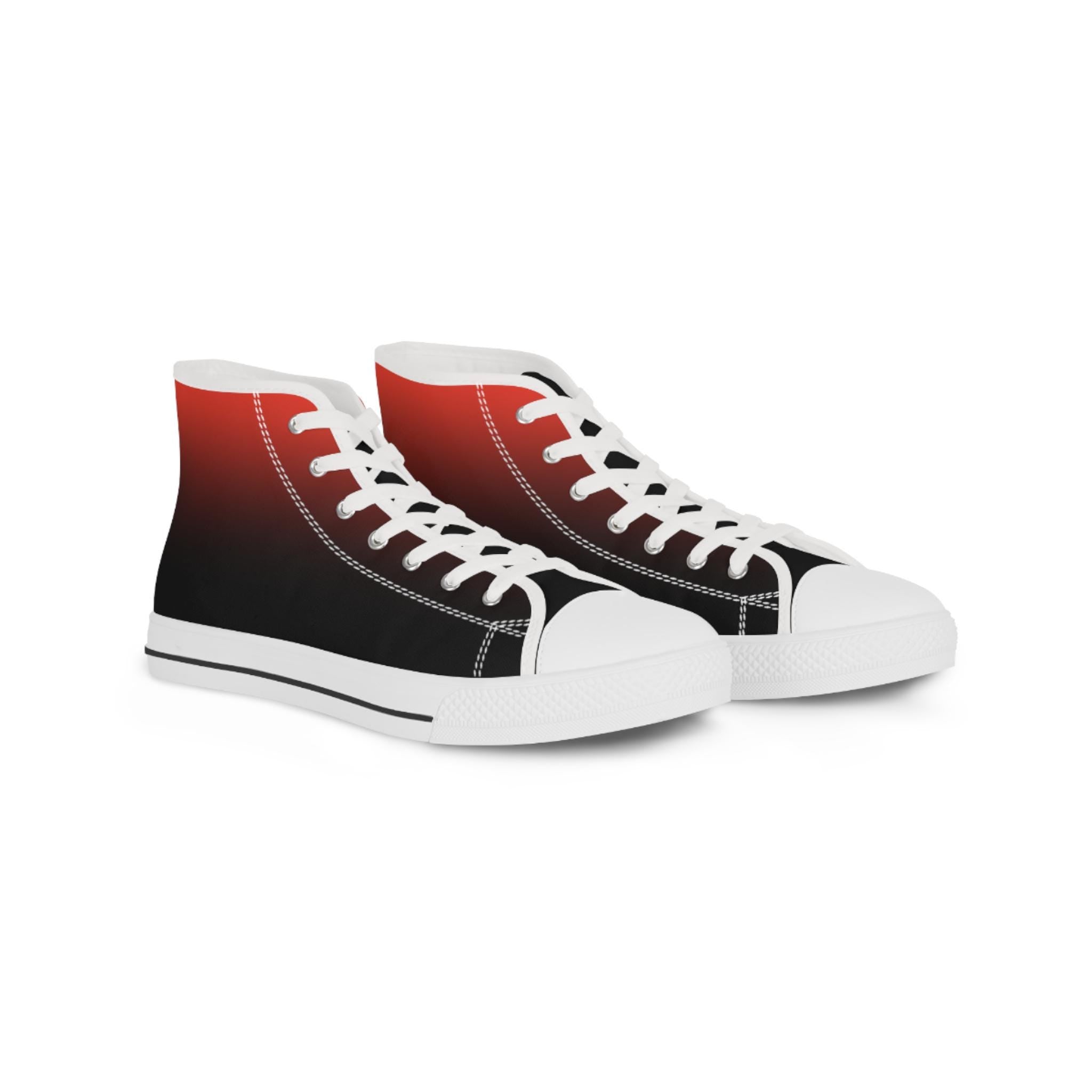 Red to Black Gradient High Top Sneakers | Ombre Canvas Shoes