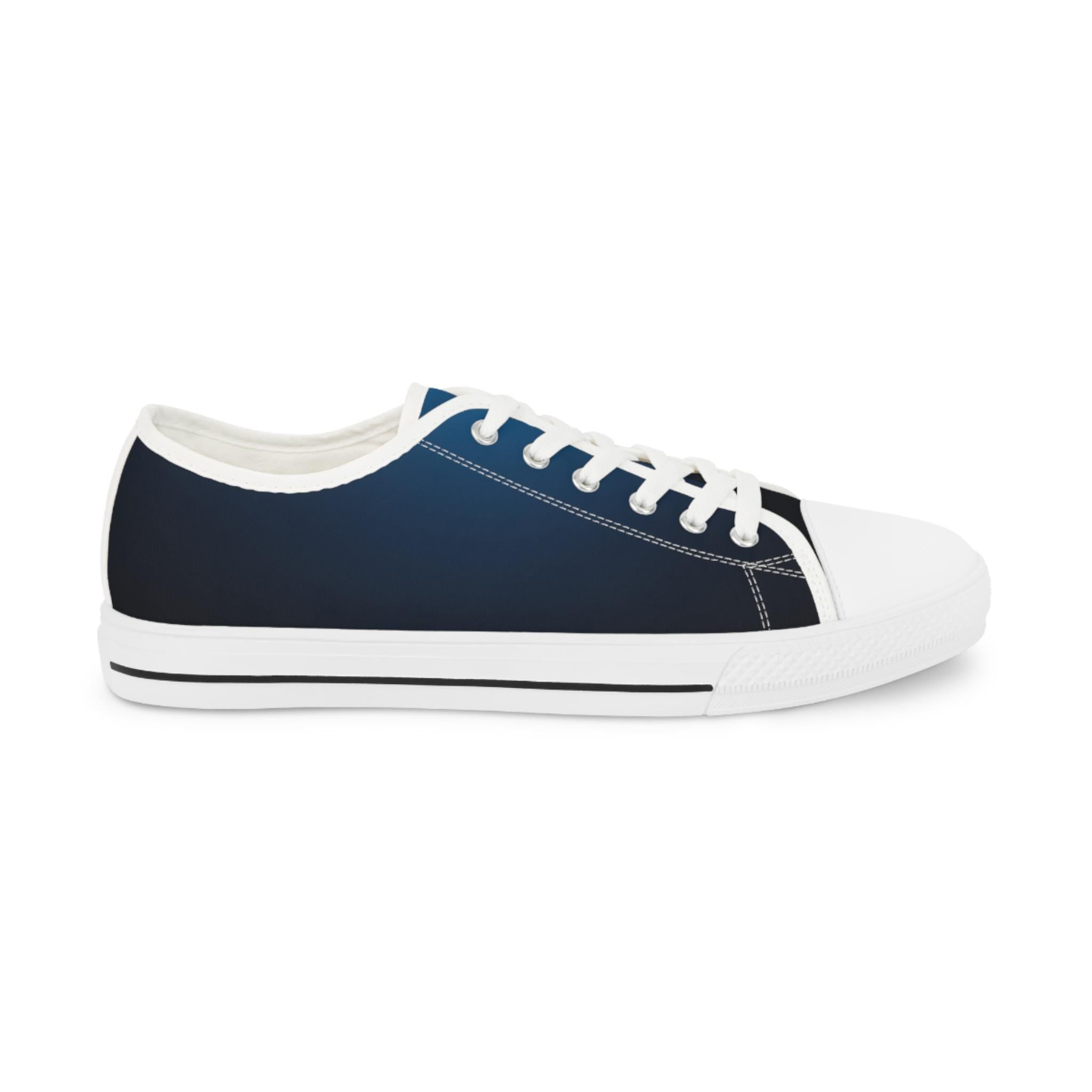 Blue Fade Low Top Sneakers | Casual Canvas Shoes, Lace-Up Trainers