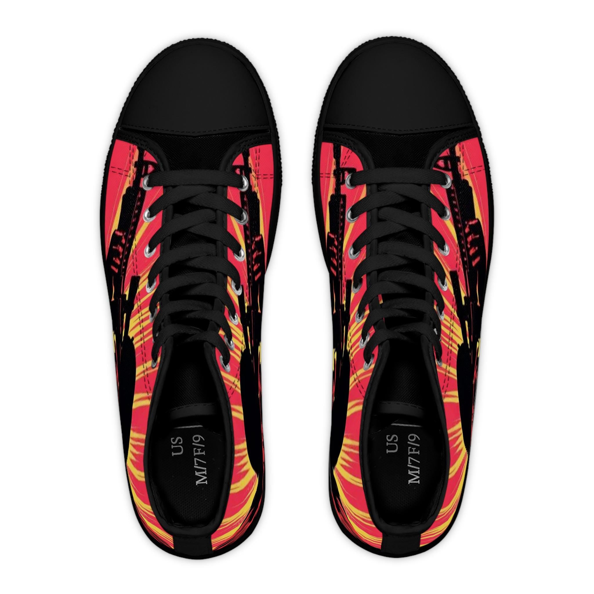 Sunburst Soldier Graphic Women's High Top Sneakers | Music Rocker Shoes
