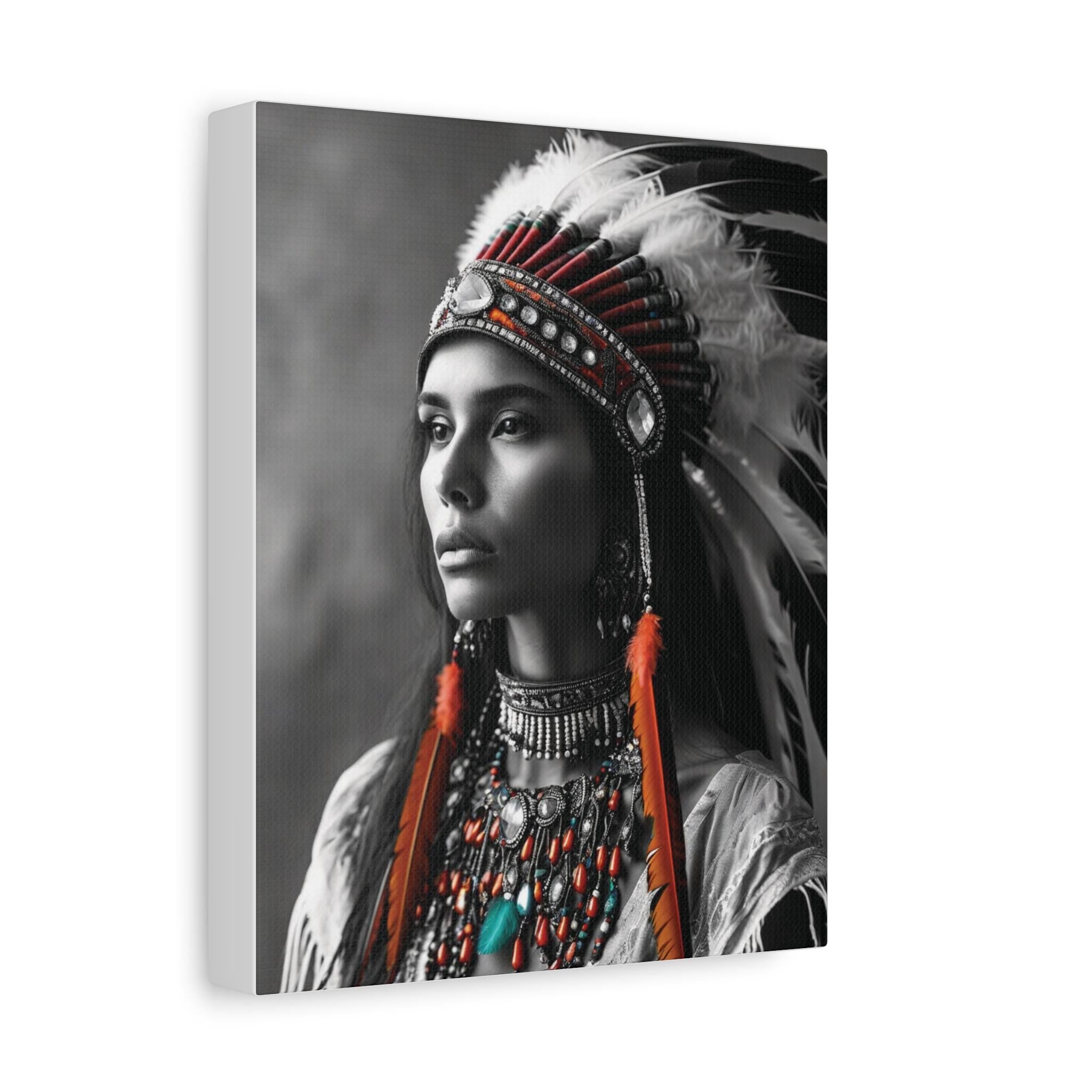 Native American Headdress Matte Canvas