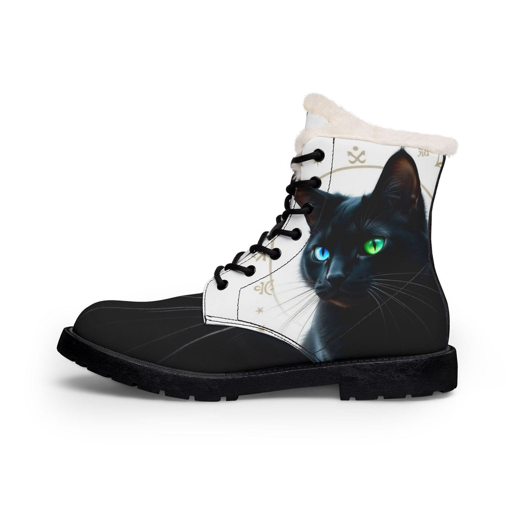 Black Cat Boots | Fur-Lined Leather Boots