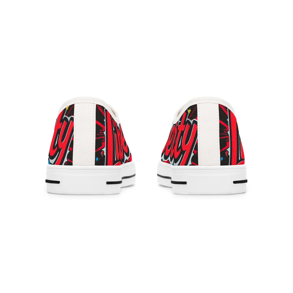 Liberty Script Sneakers | Low Top Sneakers, Retro Red Black Typography