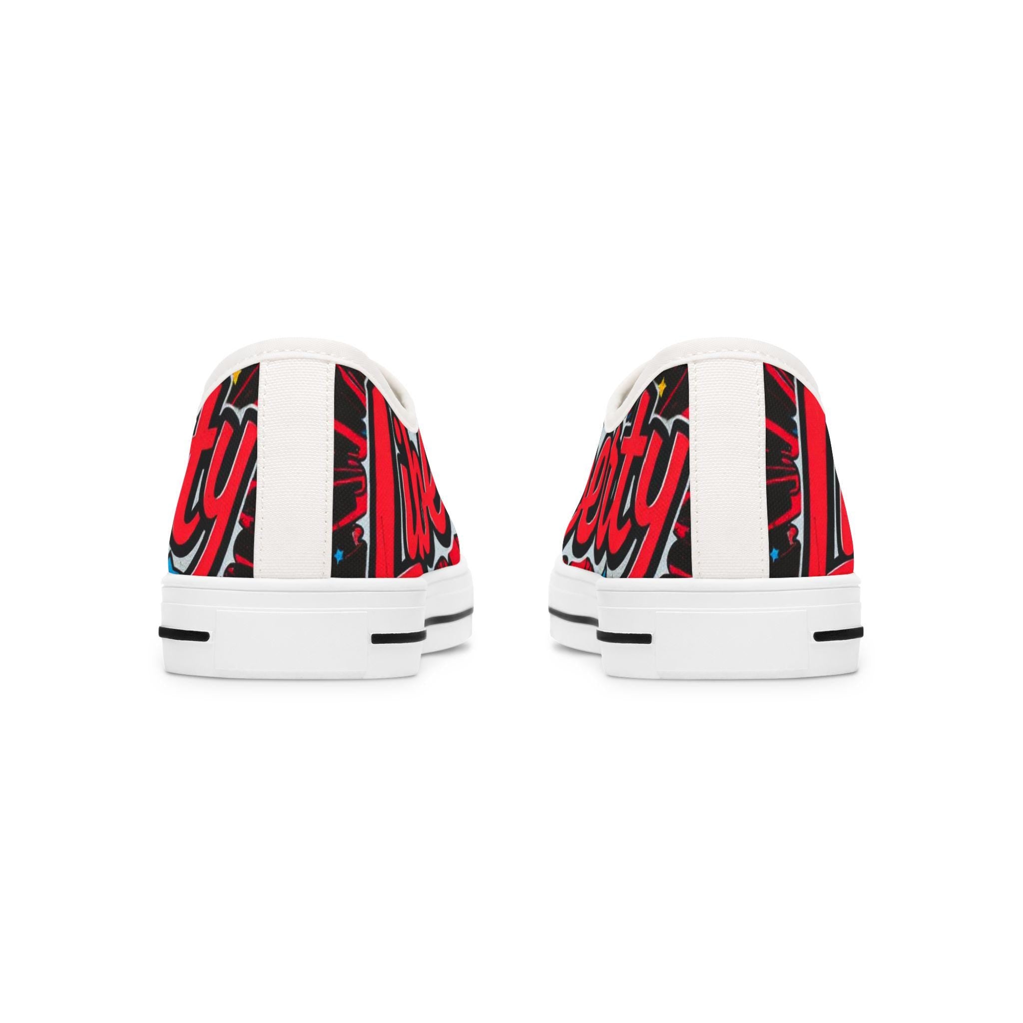 Liberty Script Sneakers | Low Top Sneakers, Retro Red Black Typography