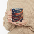 American Flag with Constitution Mug | Patriotic USA Stars & Stripes Ceramic