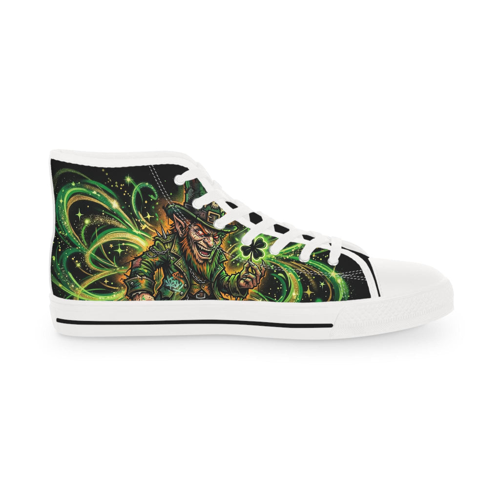 Green Evil Leprechaun High Top Sneakers | Nautical Sea Monster Shoes
