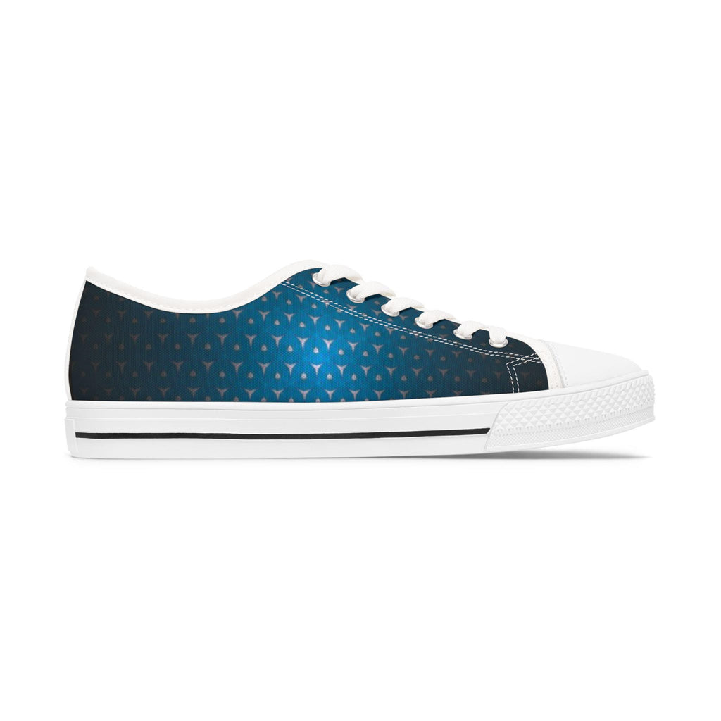 Blue Gradient Triangle Pattern Sneakers | Low Top Canvas Shoes