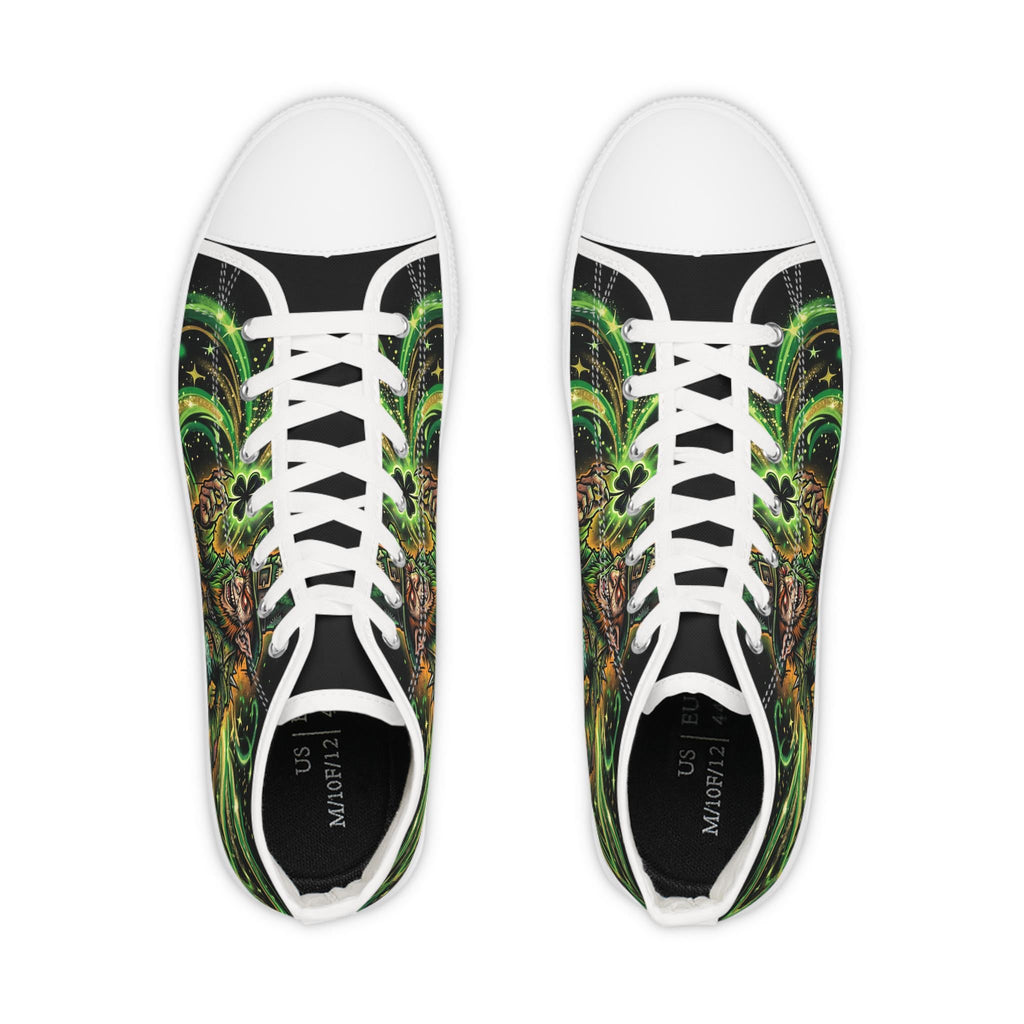 Green Evil Leprechaun High Top Sneakers | Nautical Sea Monster Shoes