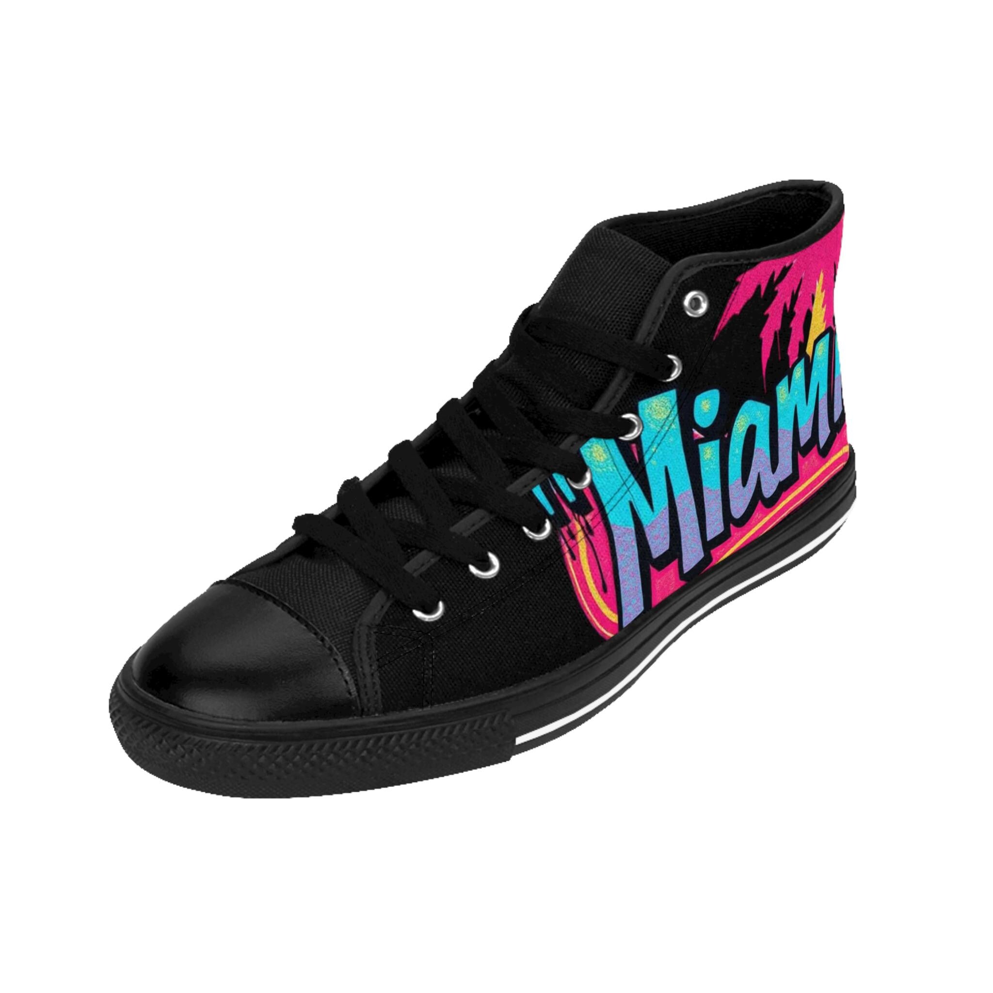 Miami Retro Palm High-Top Sneakers | Beach Vibes