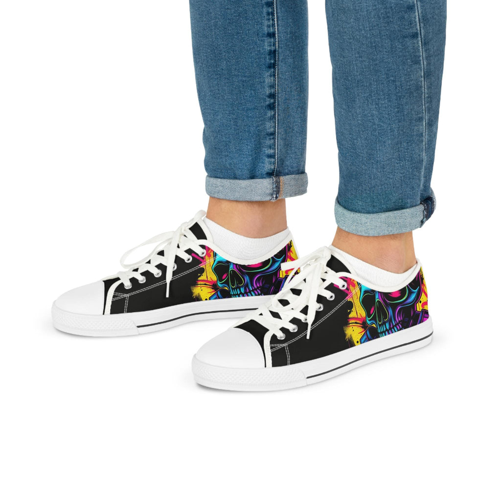 Neon Skull Sneakers | Low Top Shoes, Streetwear Art