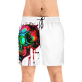 Neon Skull Splash Swim Shorts | Men's Mid-Length Trunks
