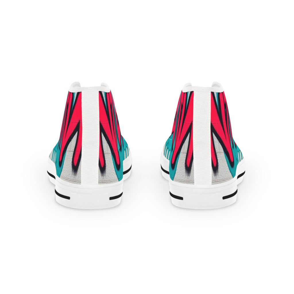 Teal Pink Street Graffiti Men's High Top Sneakers | Urban Skate Style