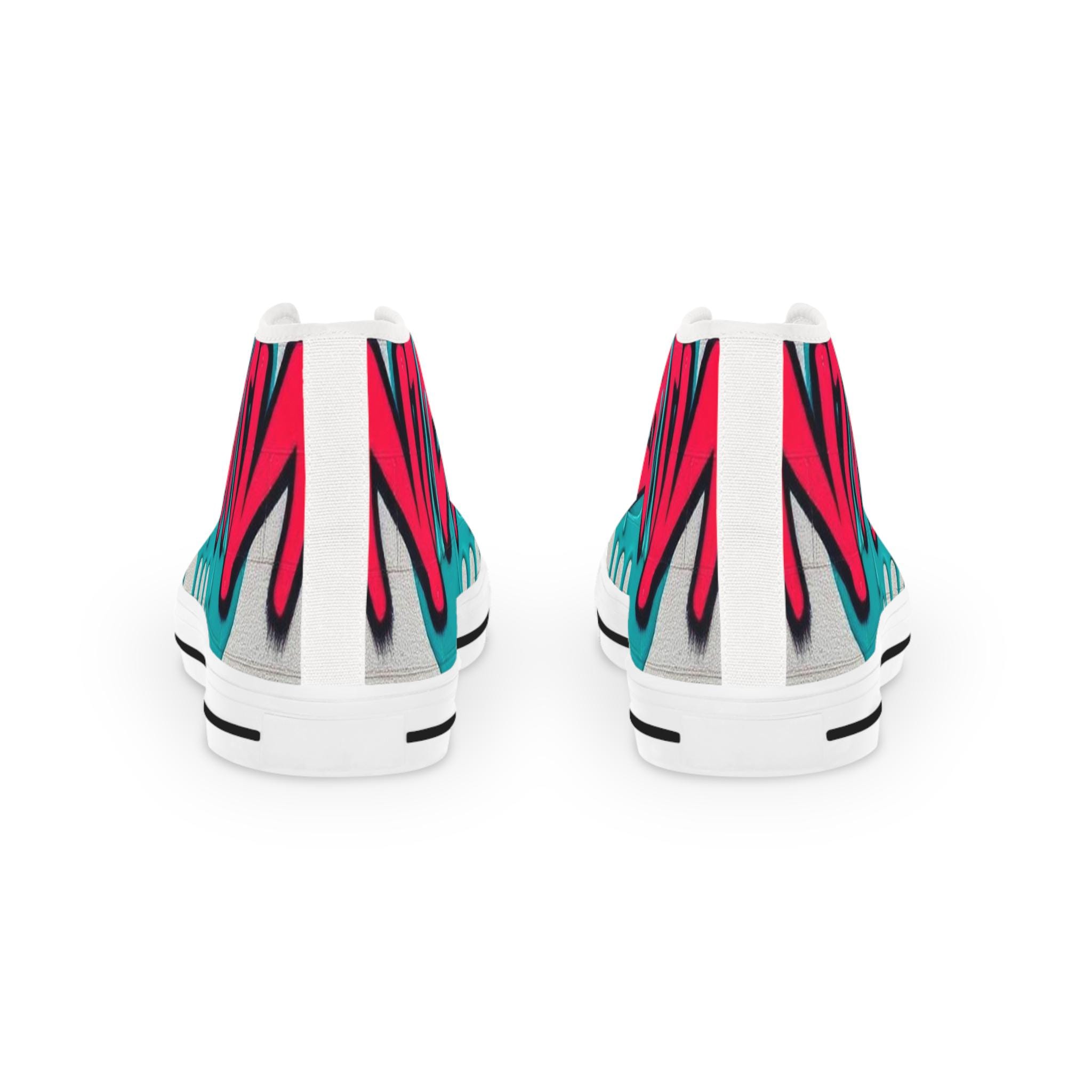 Teal Pink Street Graffiti Men's High Top Sneakers | Urban Skate Style