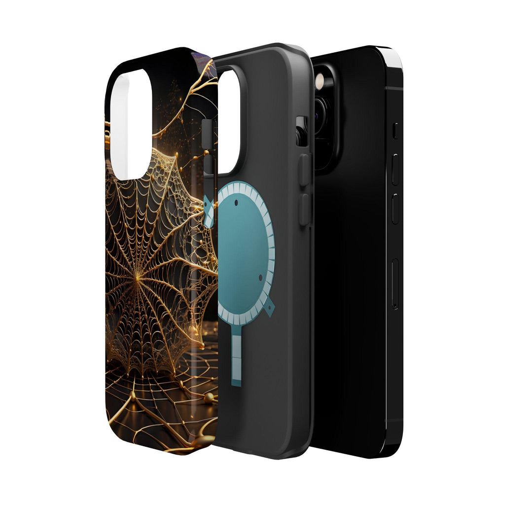 Golden Spiderweb Phone Case | Magnetic Impact-Resistant Case