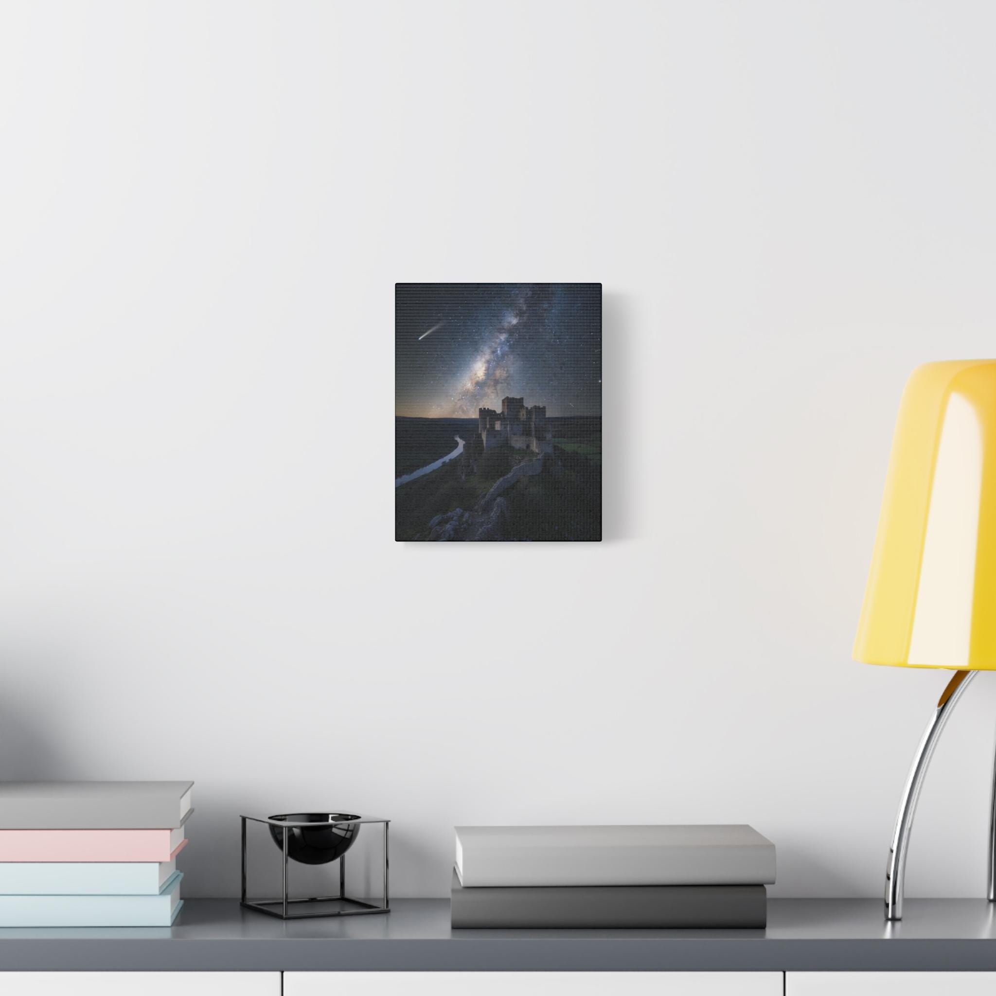 Milky Way Castle Night Sky Matte Canvas