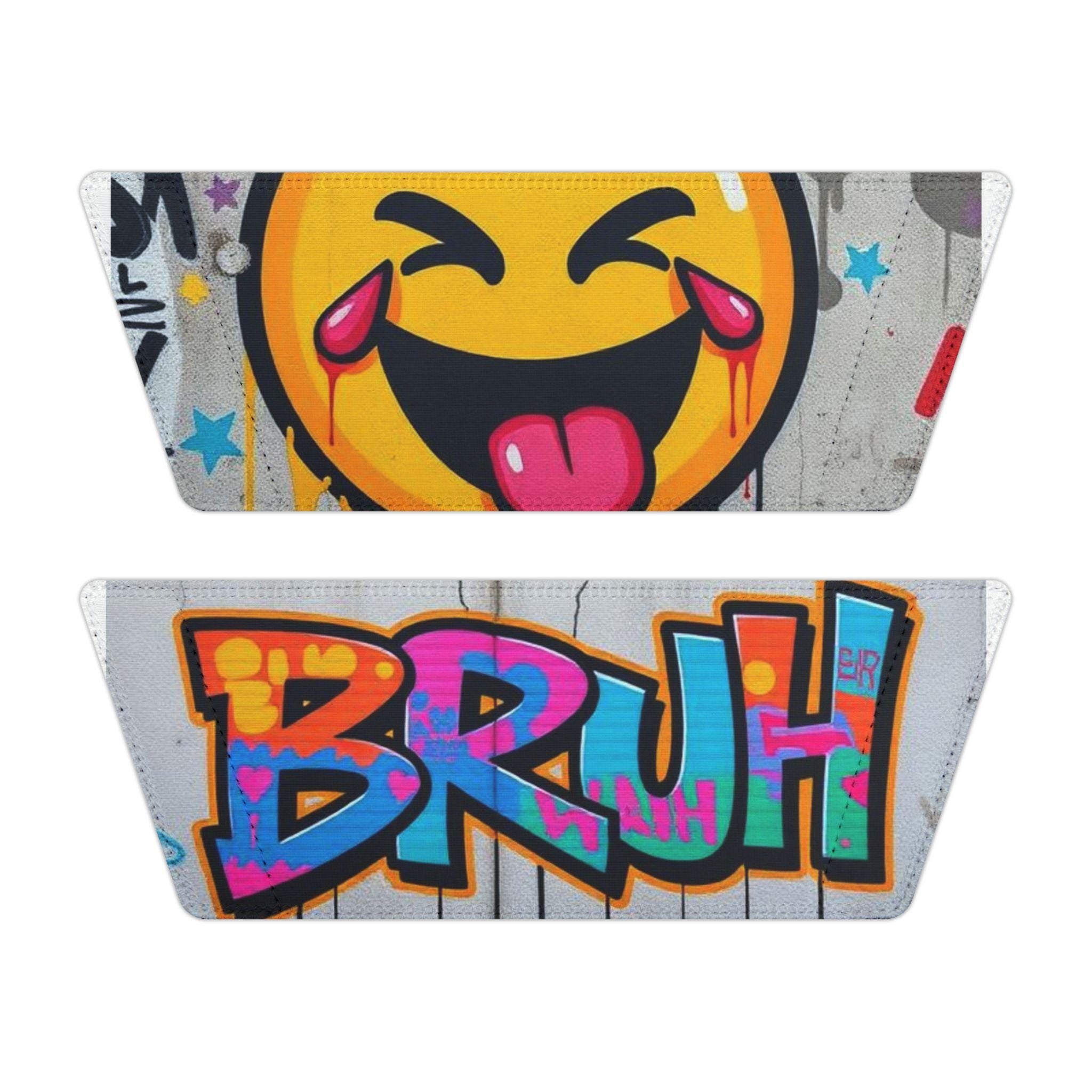 Graffiti Emoji Slide Sandals | Removable-Strap Slides
