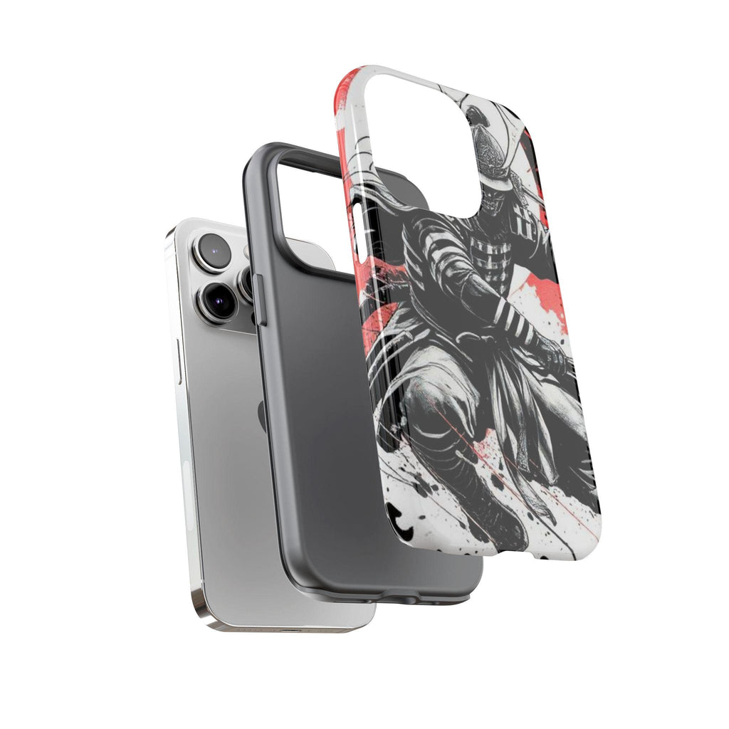 Samurai Warrior phone case | Black red ink splash, Japanese sword art