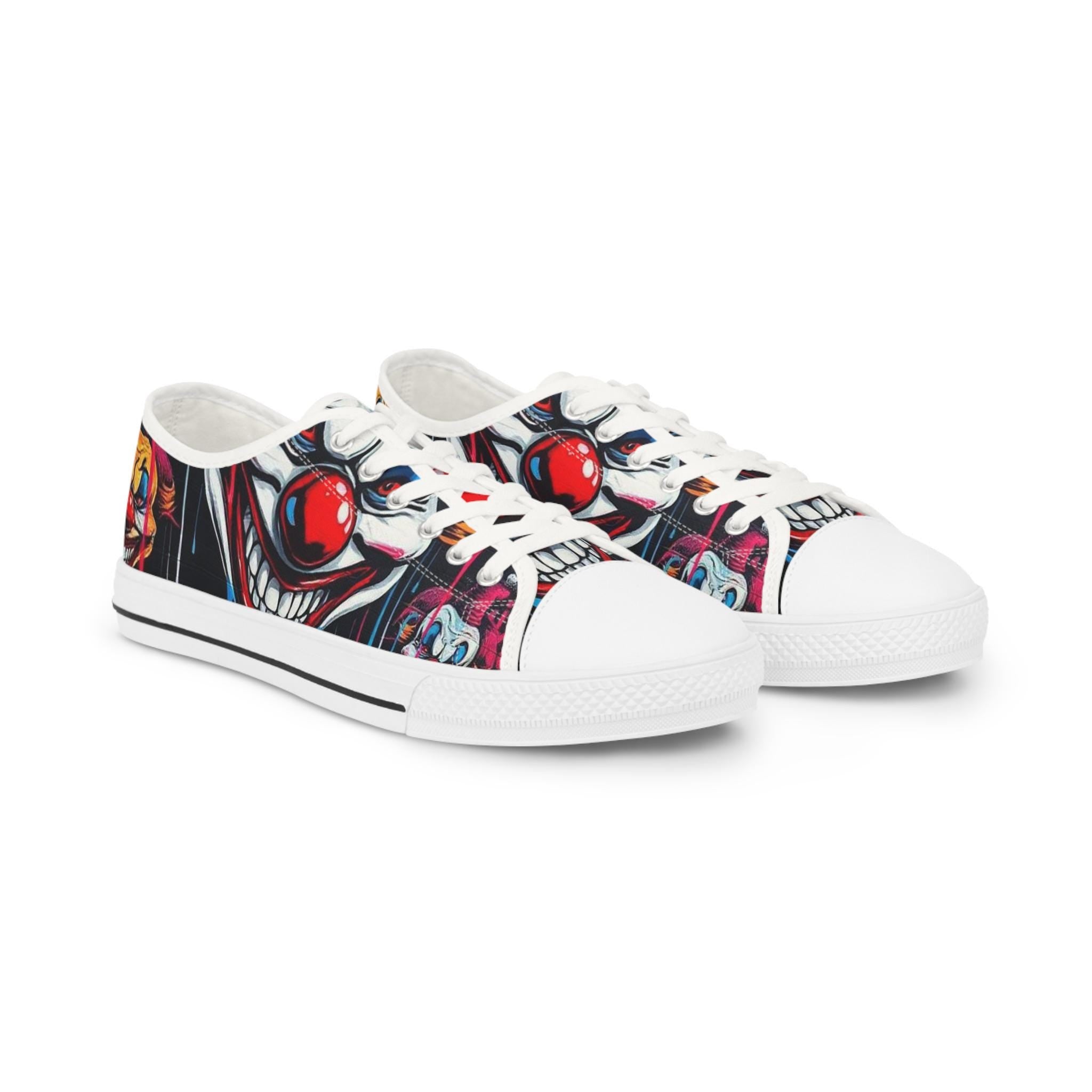 Scary Grinning Clown Sneakers | Low Top Sneakers