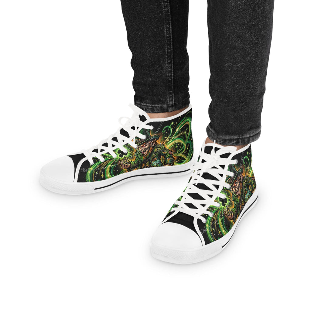 Green Evil Leprechaun High Top Sneakers | Nautical Sea Monster Shoes