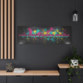 Graffiti Splatter Canvas Art | Pink Teal Street Art Print, Urban Wall Decor