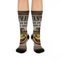 Wanted Poster Smiley Face Socks | Crew Socks