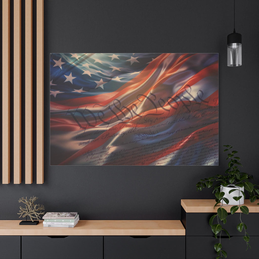 We the People Flag Canvas | Matte Stretched Canvas Wall Art