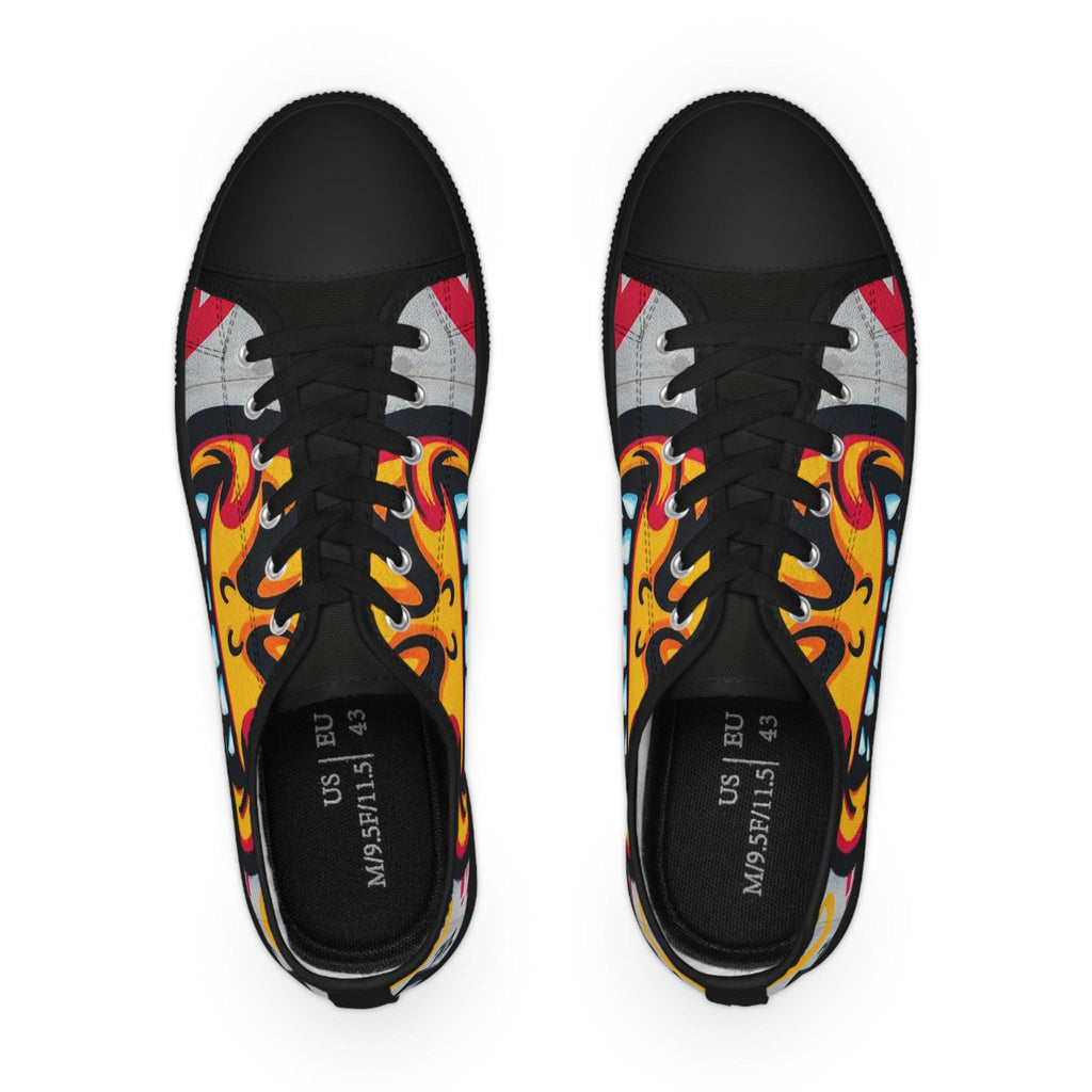 Evil Smile Graffiti Emoji Face Men's Low Top Sneakers | Bold Streetwear Illustration