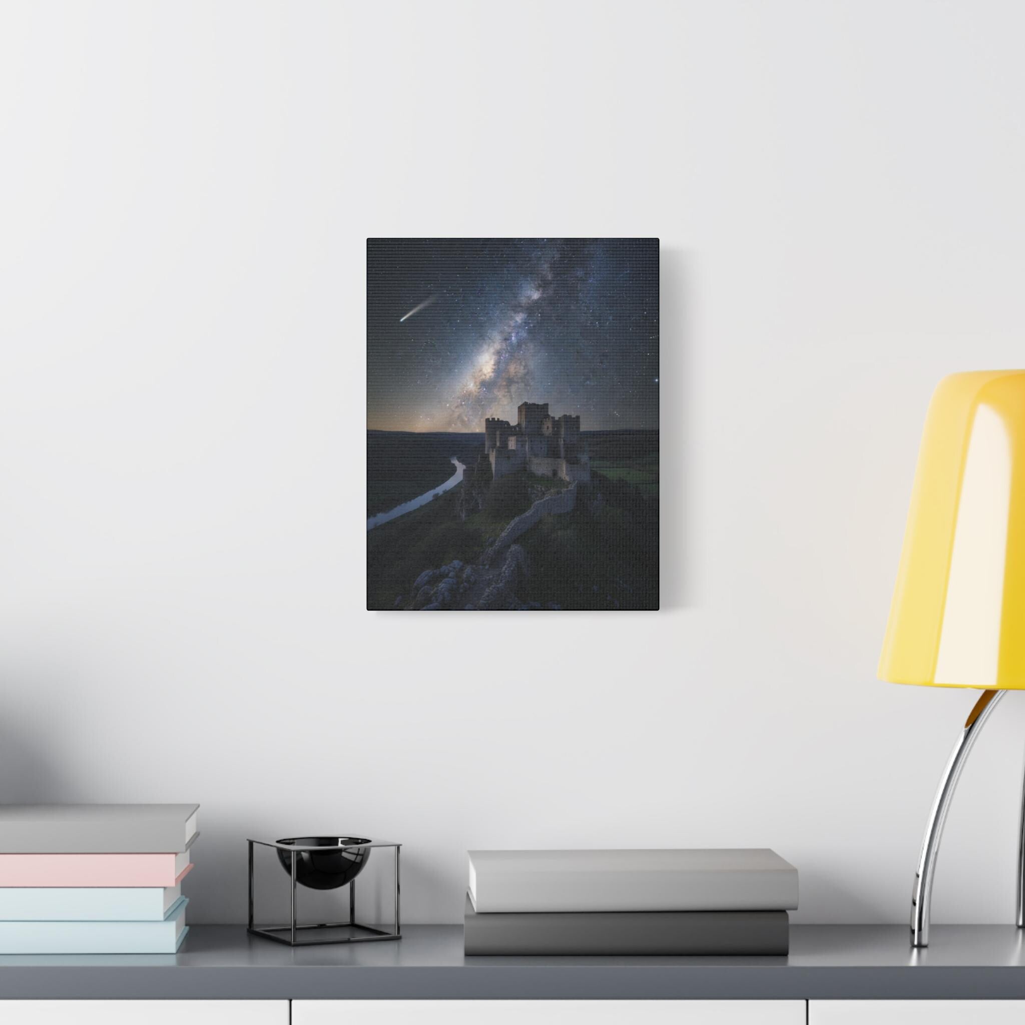 Milky Way Castle Night Sky Matte Canvas