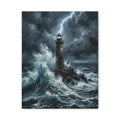 Stormy Lighthouse Canvas Painting | Matte Stretched Wall Art