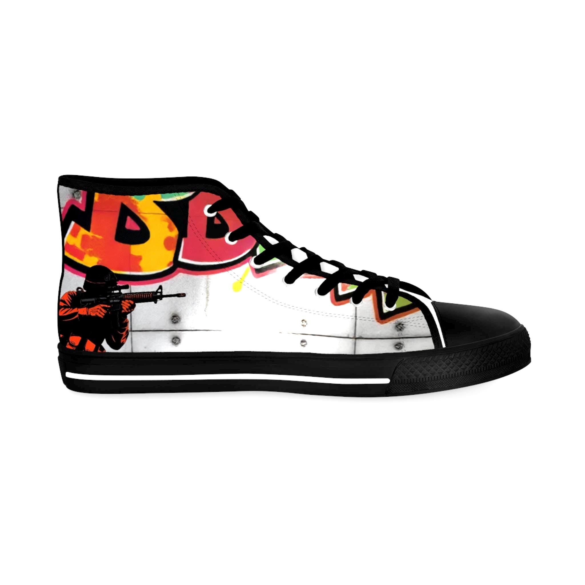 Graffiti Soldier High Top Sneakers | Street Art Canvas Shoes